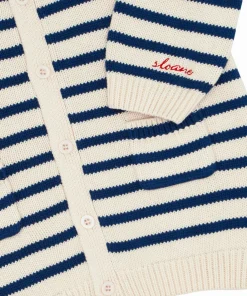 minnow Unisex Cardigan Breton Stripe Knit Fashion