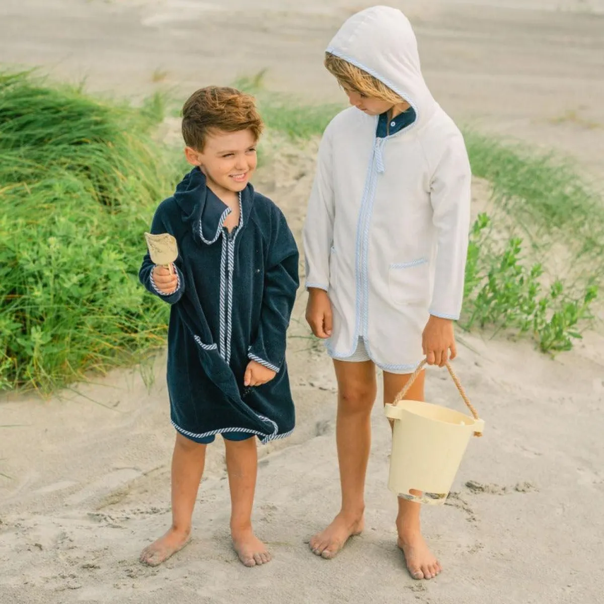 minnow Unisex French Terry Hooded Zipper Coverup | Swim White Outlet