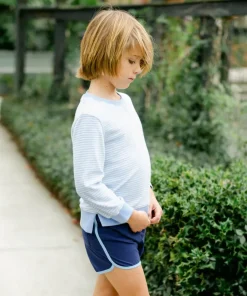 minnow Unisex French Terry Sweatshirt Powder Blue Stripe Best