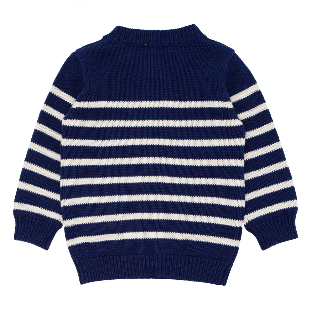 minnow Unisex Knit Cardigan Navy And Cream Stripe New