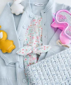 minnow Unisex Knit Cardigan Light Blue Clearance