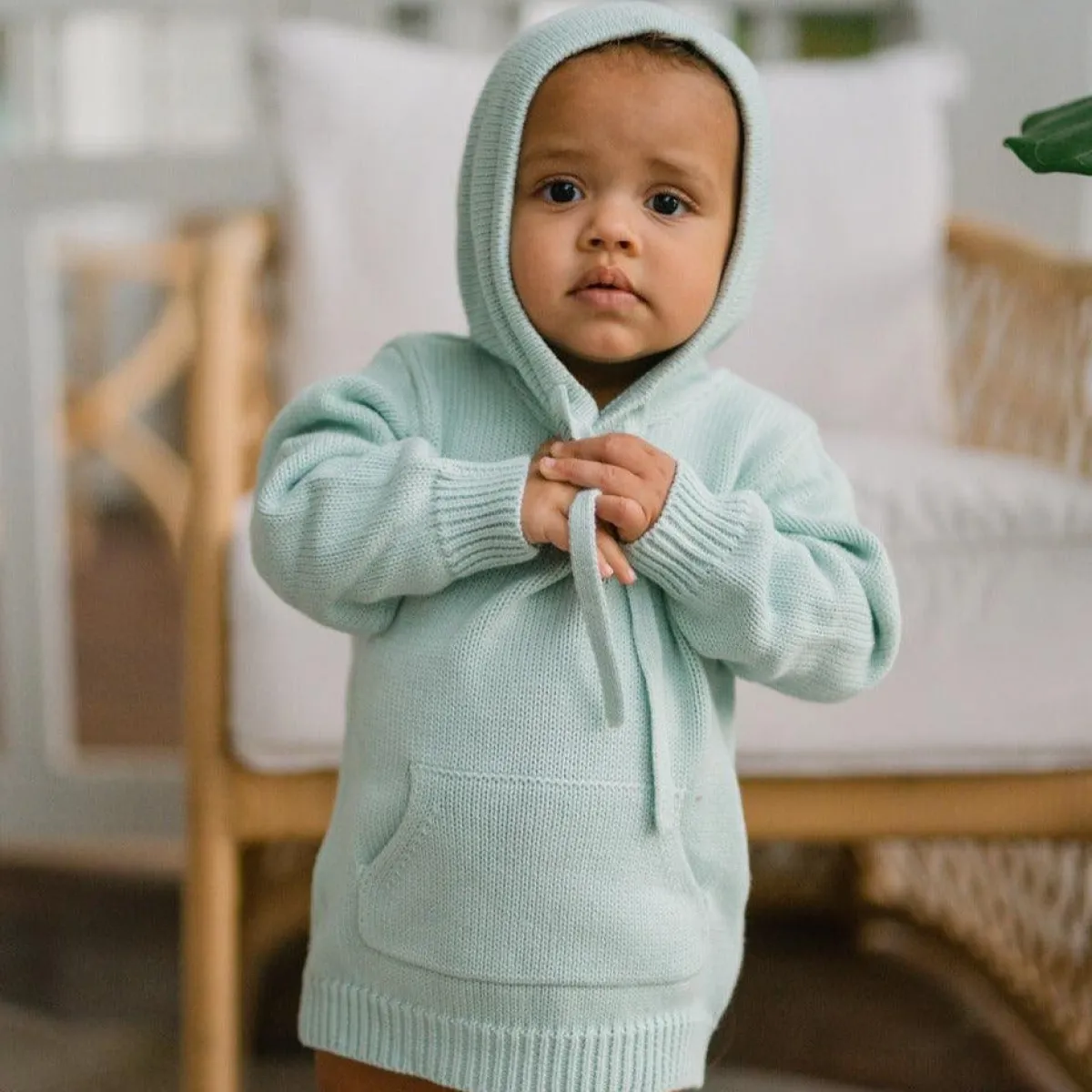 minnow Unisex Knit Hoodie Sage Best