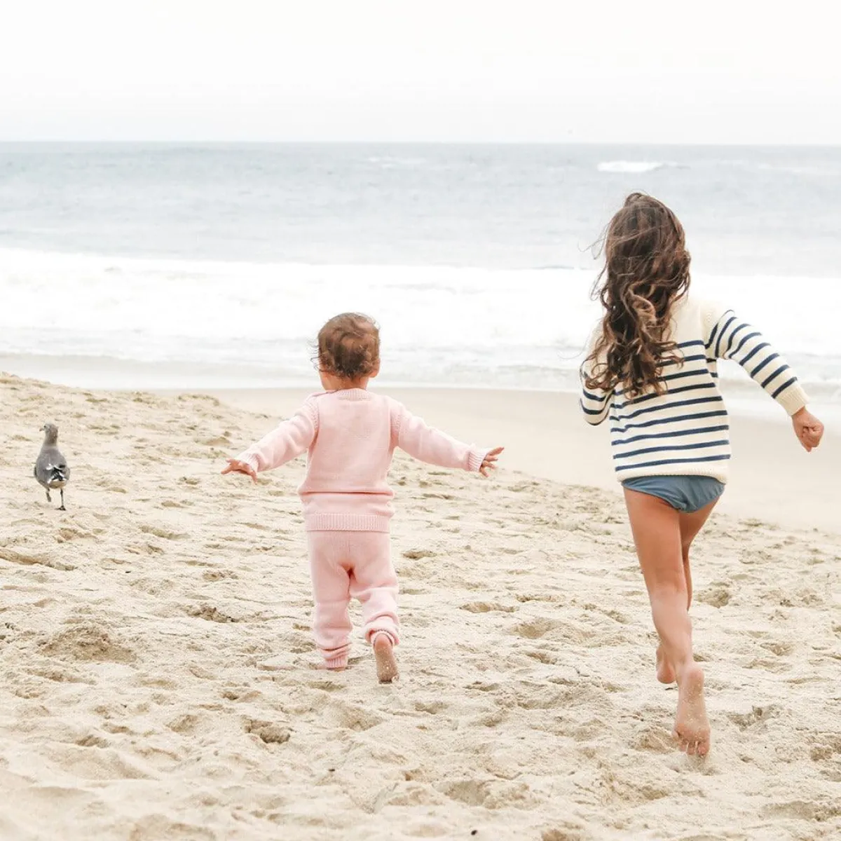 minnow Unisex Knit Sweater Soft Pink Discount