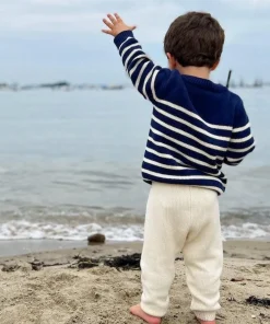 minnow Unisex Knit Sweater Navy And Cream Stripe Fashion