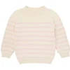 minnow Unisex Knit Sweater Cream And Pink Stripe Online