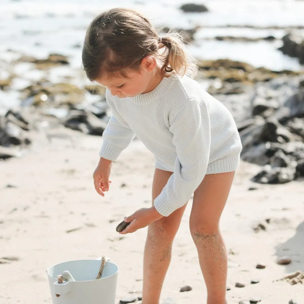 minnow Unisex Knit Sweater Light Blue Sale