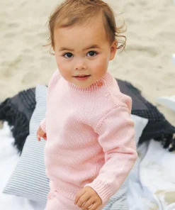 minnow Unisex Knit Sweater Soft Pink Clearance