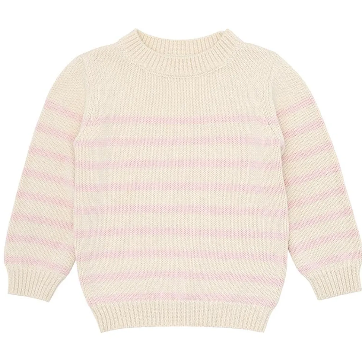 minnow Unisex Knit Sweater Cream And Pink Stripe Discount