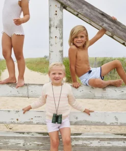 minnow Unisex Knit Sweater Cream And Pink Stripe Outlet