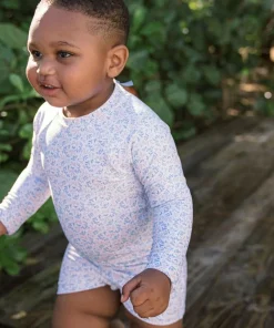 minnow Unisex Long Sleeve Rashguard One Piece Briland Blue Botanic Discount