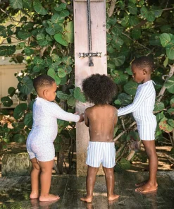 minnow Unisex Long Sleeve Rashguard One Piece Briland Blue Botanic Discount