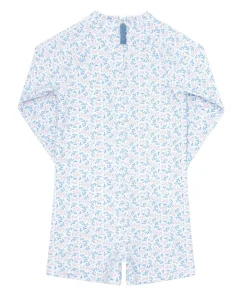 minnow Unisex Long Sleeve Rashguard One Piece Briland Blue Botanic Discount