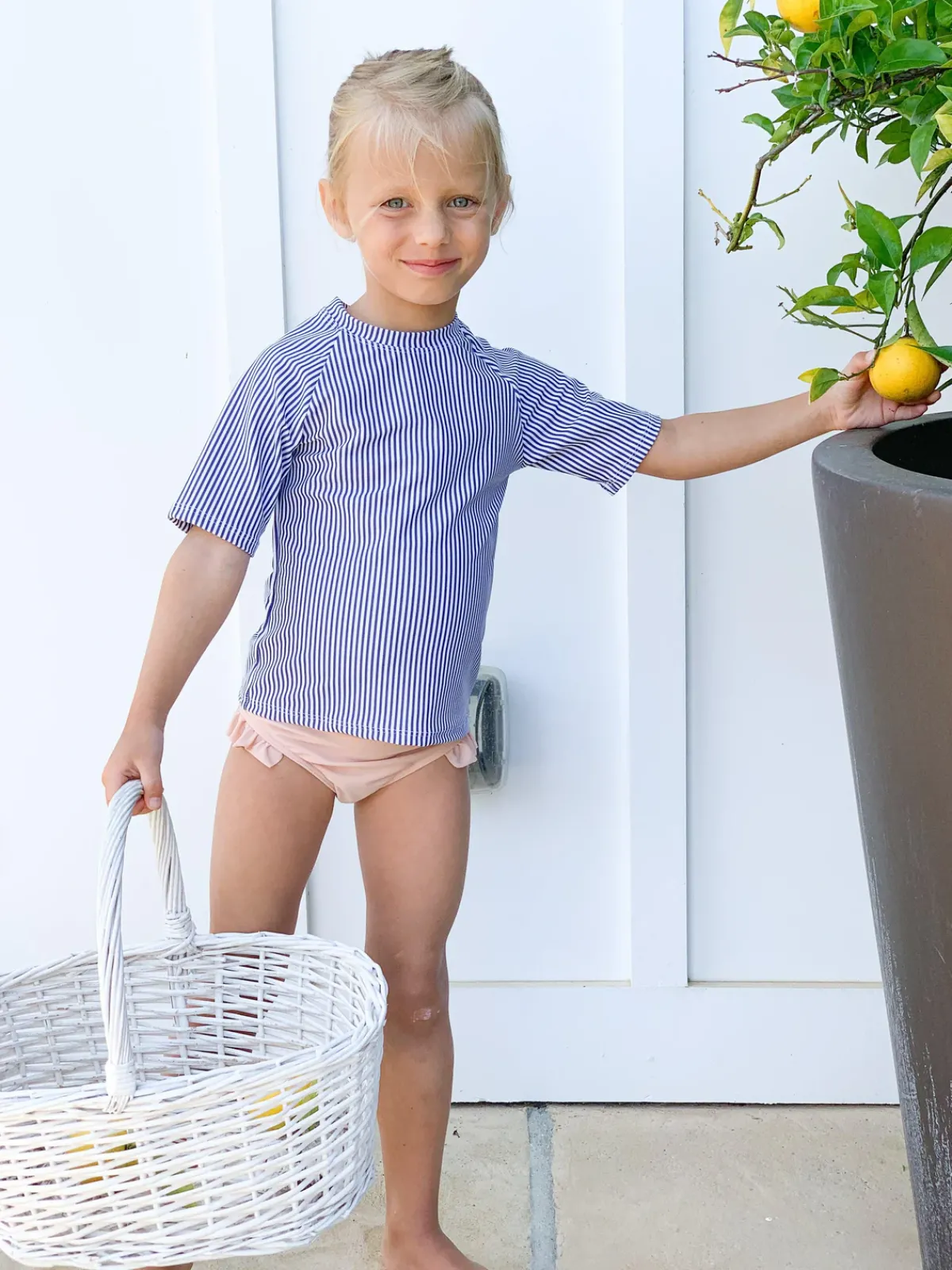 minnow Unisex Navy Stripe Short Sleeve Rashguard Hot