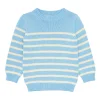 minnow Unisex Peri Blue And Cream Knit Sweater Peri Blue And Cream Stripe Hot