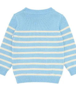minnow Unisex Peri Blue And Cream Knit Sweater Peri Blue And Cream Stripe Hot