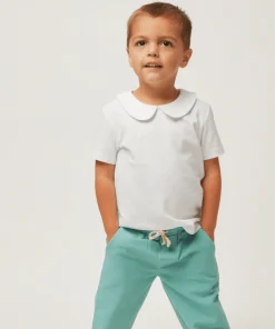 minnow Unisex Peter Pan Collar Shirt White Discount