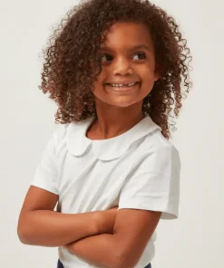 minnow Unisex Peter Pan Collar Shirt White Discount