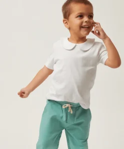 minnow Unisex Peter Pan Collar Shirt White Discount