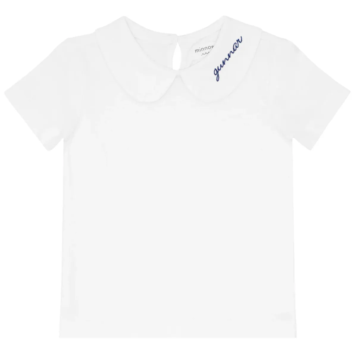 minnow Unisex Peter Pan Collar Shirt White Discount