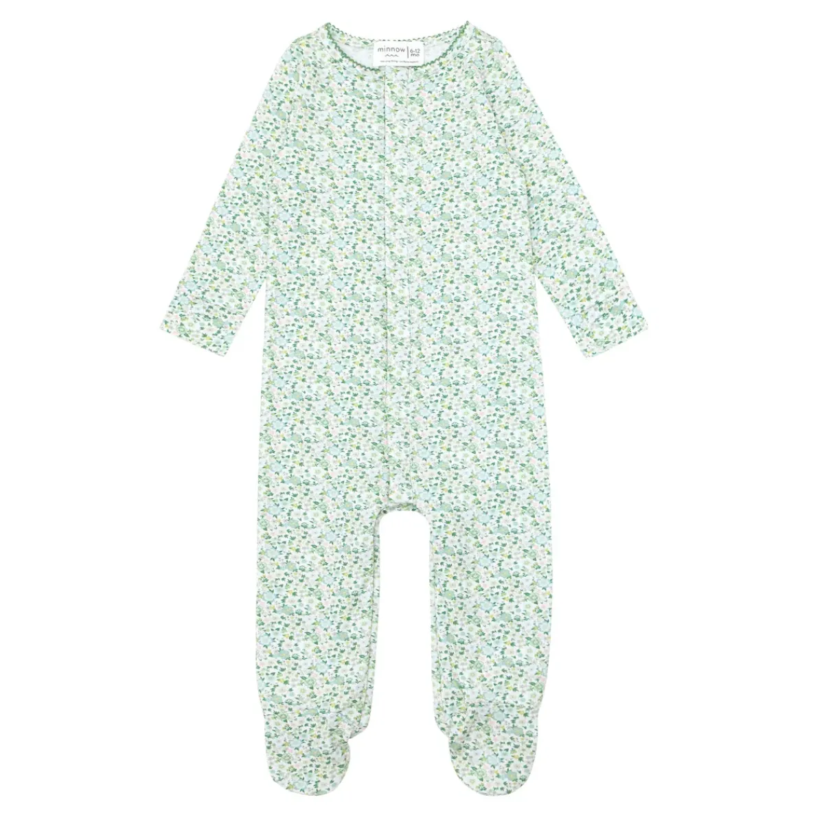 minnow Unisex Pima Baby Footie Sea Marsh Floral Fashion