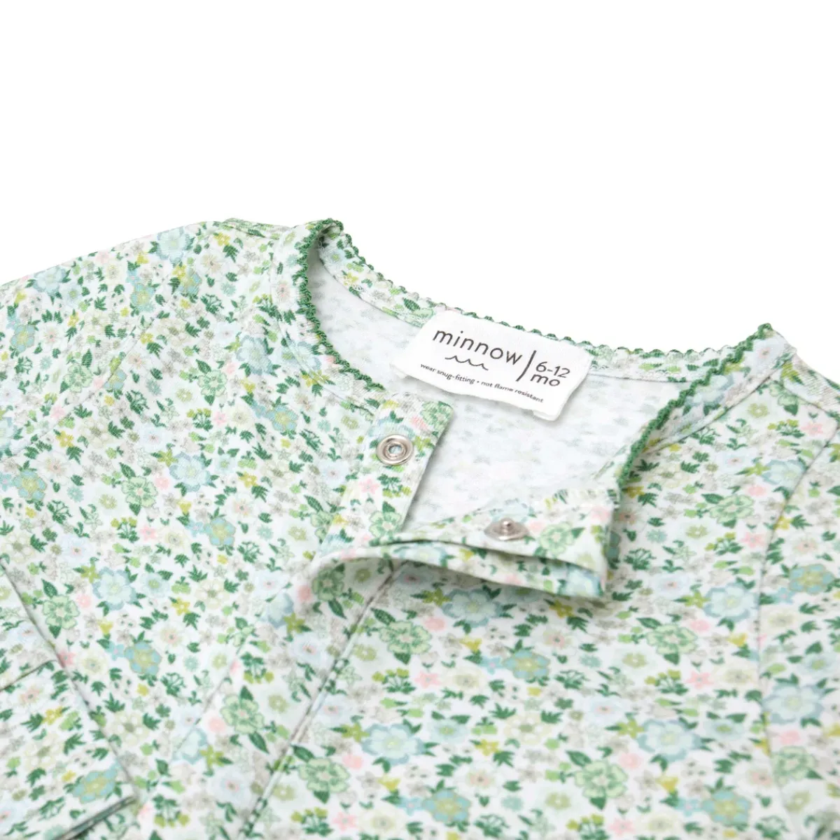 minnow Unisex Pima Baby Footie Sea Marsh Floral Fashion