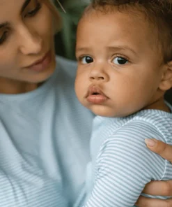 minnow Unisex Pima Footie Powder Blue Stripe Online