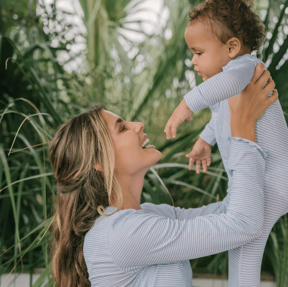 minnow Unisex Pima Footie Powder Blue Stripe Discount