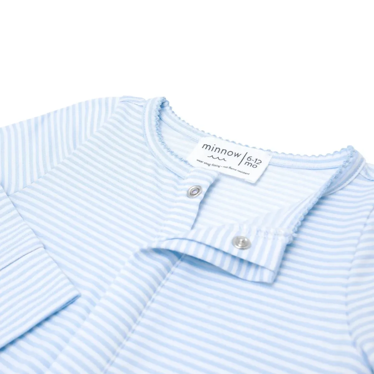 minnow Unisex Pima Footie Powder Blue Stripe Discount