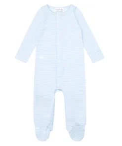 minnow Unisex Pima Footie Powder Blue Stripe Outlet