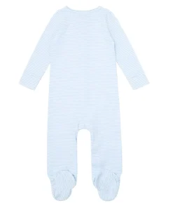 minnow Unisex Pima Footie Powder Blue Stripe Outlet