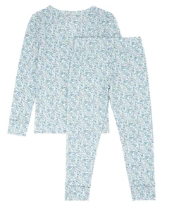 minnow Unisex Pima Pajama Set Slate Floral Best