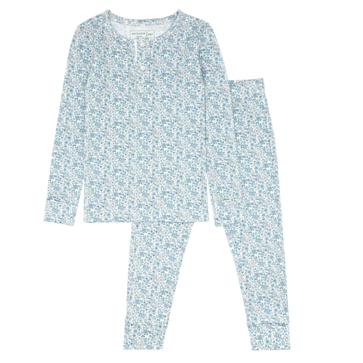 minnow Unisex Pima Pajama Set Slate Floral Online