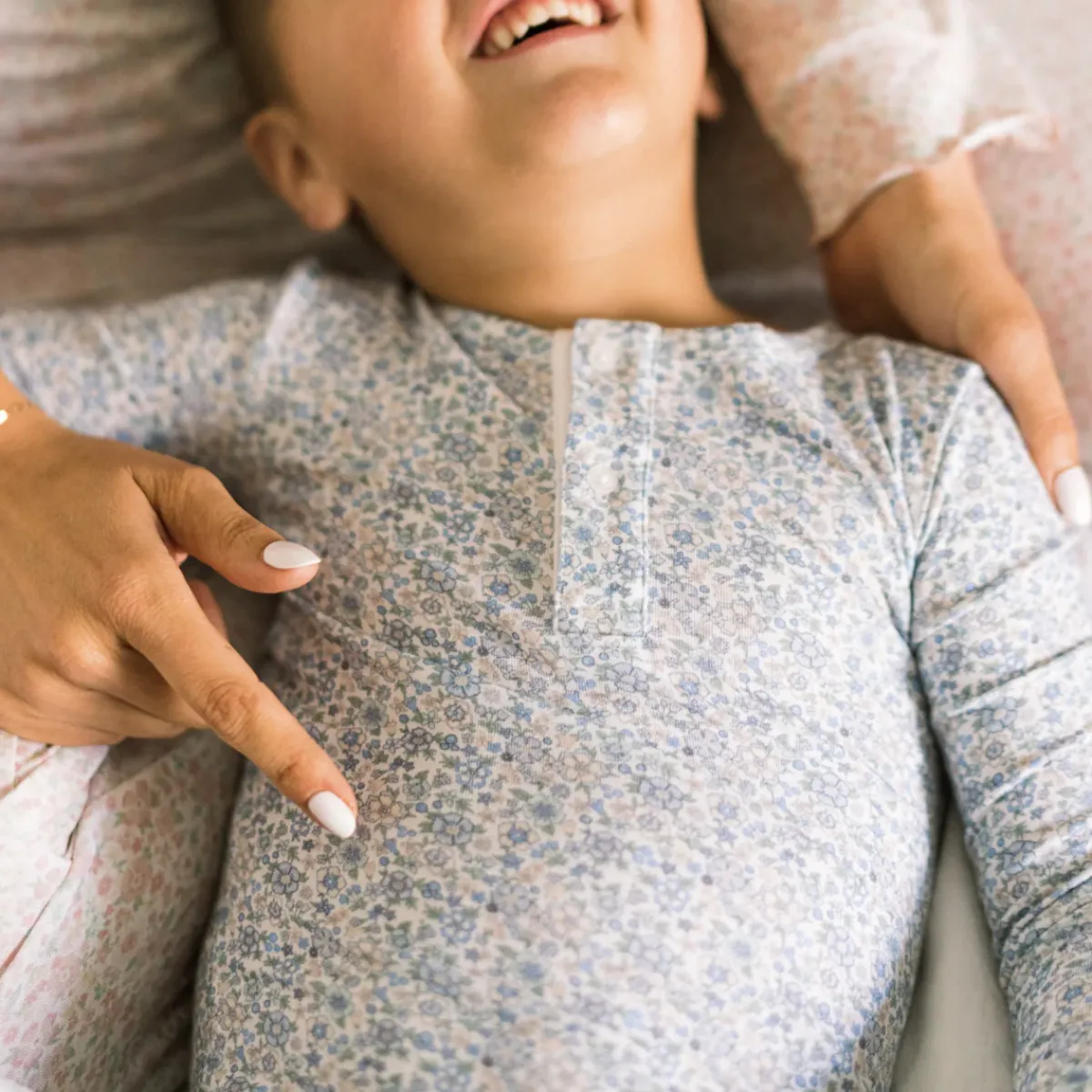 minnow Unisex Pima Pajama Set Slate Floral Online