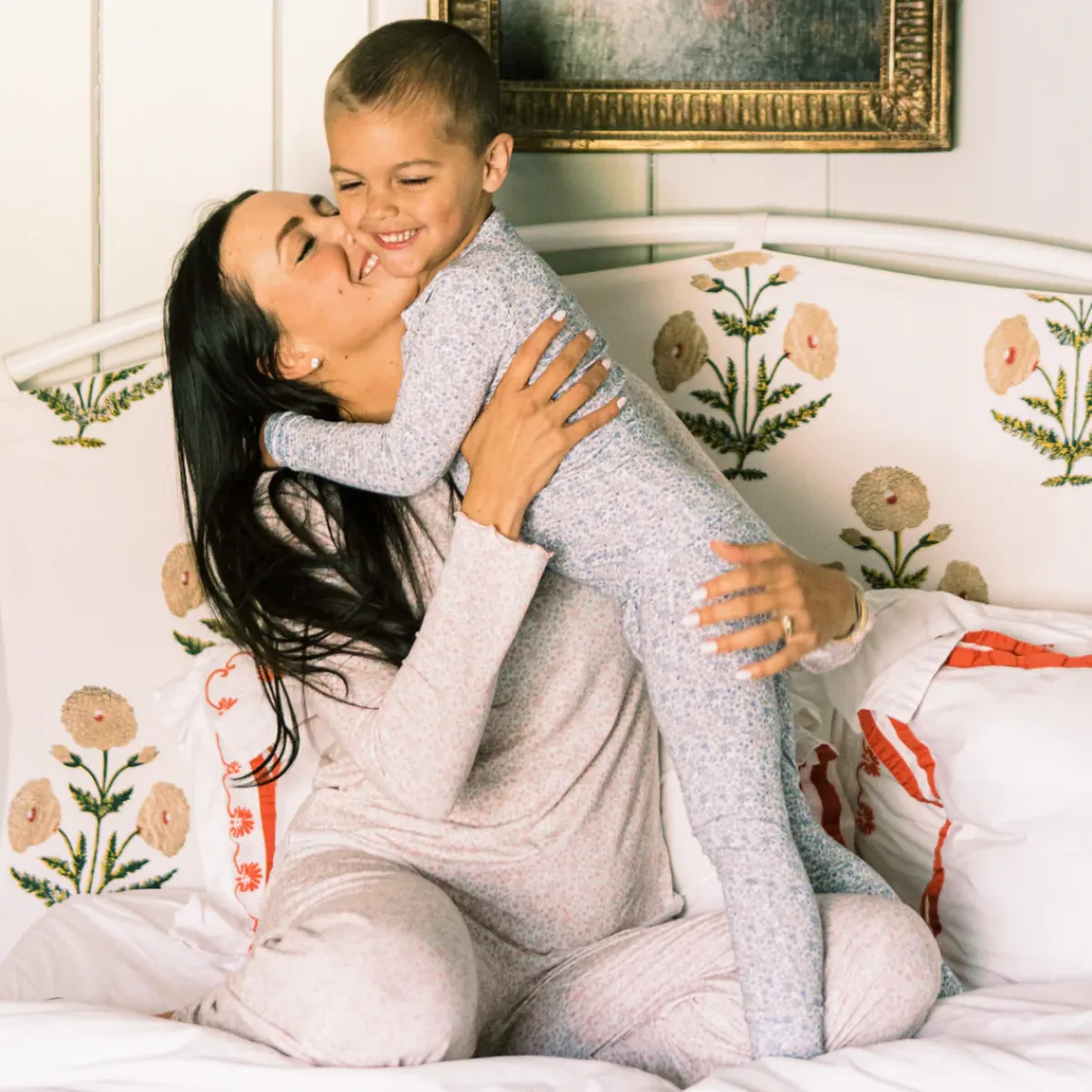 minnow Unisex Pima Pajama Set Slate Floral Online