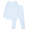 minnow Unisex Pima Pajamas Set Powder Blue Stripe Fashion