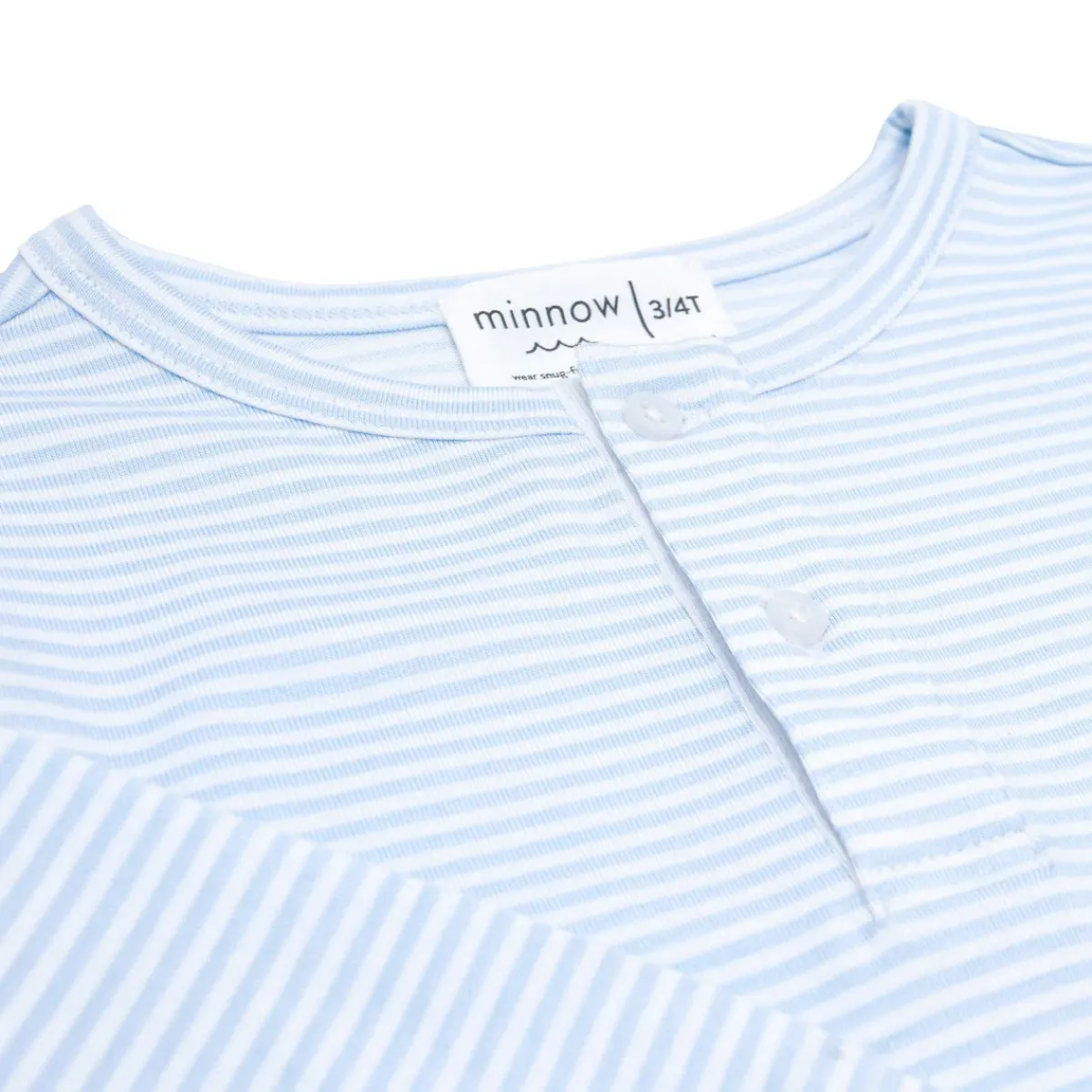 minnow Unisex Pima Pajamas Set Powder Blue Stripe New