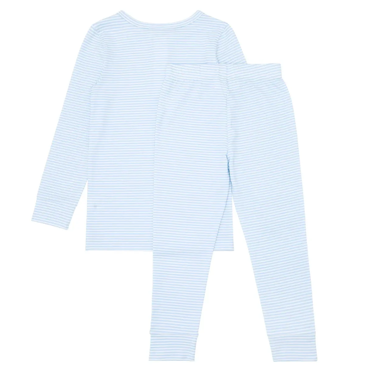 minnow Unisex Pima Pajamas Set Powder Blue Stripe New