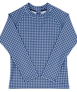 minnow Unisex Rashguard Navy Gingham Fashion
