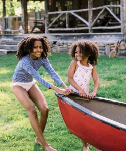 minnow Unisex Rashguard Navy Gingham Fashion