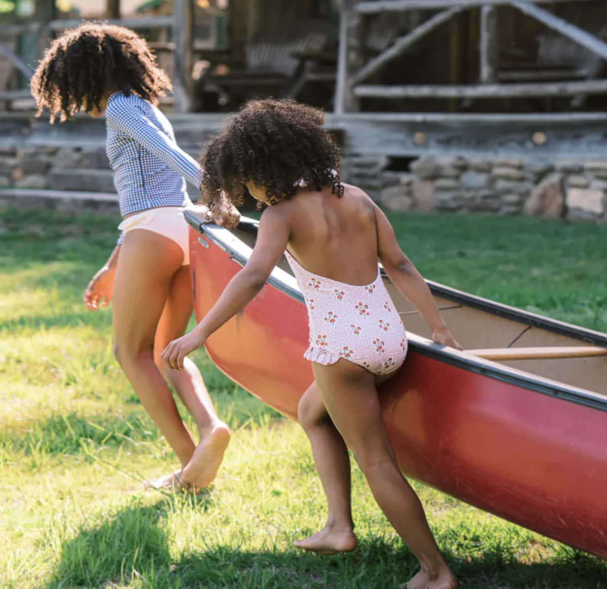 minnow Unisex Rashguard Navy Gingham Fashion