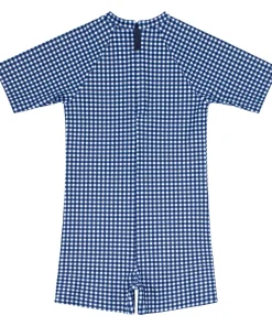 minnow Unisex Rashguard One Piece | Swim Navy Gingham Sale
