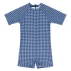 minnow Unisex Rashguard One Piece | Swim Navy Gingham New