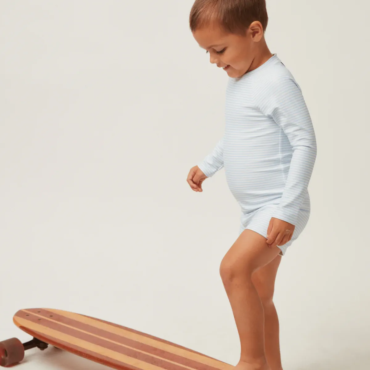 minnow Unisex Rashguard One Piece Powder Blue Stripe Fashion