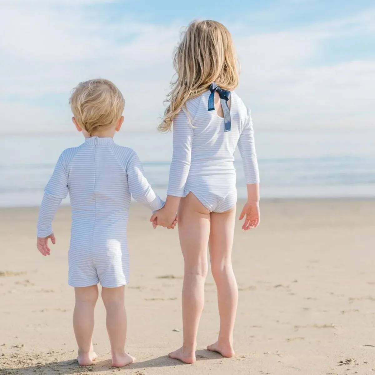 minnow Unisex Rashguard One Piece Powder Blue Stripe Sale