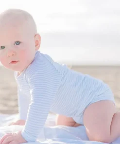 minnow Unisex Rashguard One Piece Powder Blue Stripe Sale