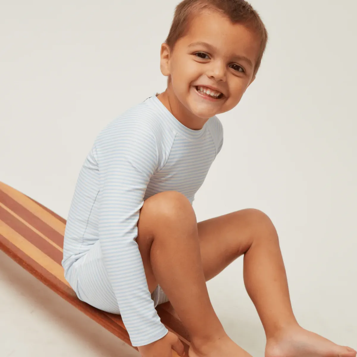 minnow Unisex Rashguard One Piece Powder Blue Stripe New