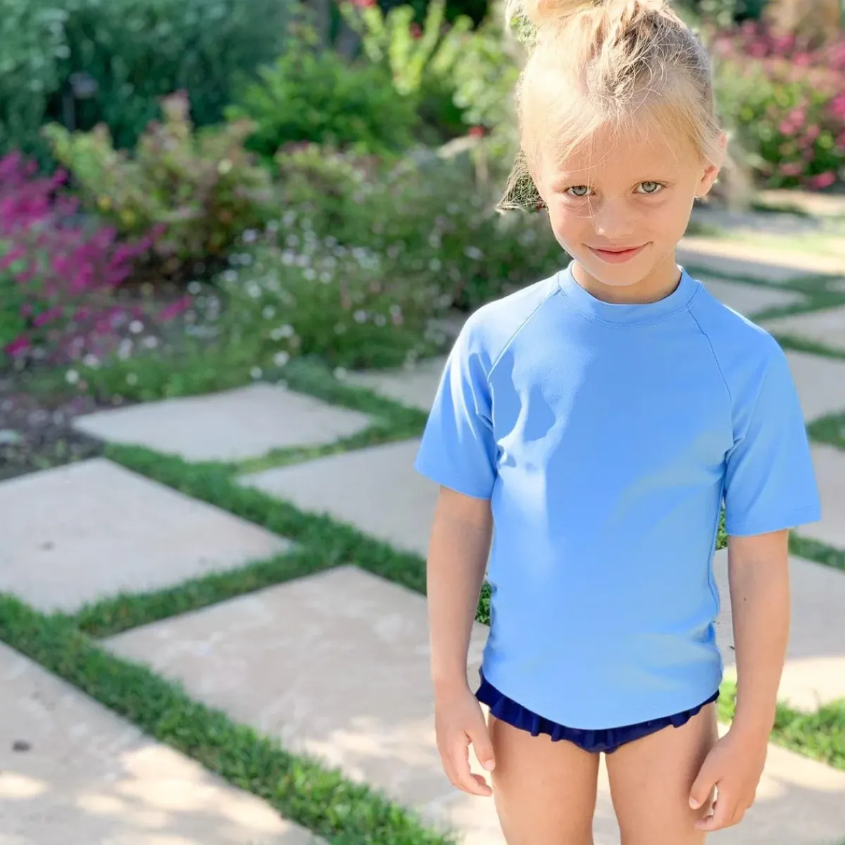 minnow Unisex Short Sleeve Rashguard Peri Blue Discount