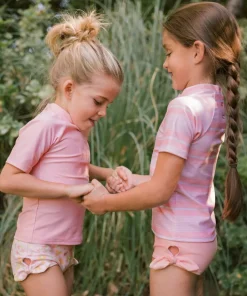 minnow Unisex Short Sleeve Rashguard Sorbet Pink Fashion