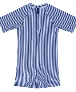 minnow Unisex Short Sleeve Rashguard One Piece Navy Stripe New