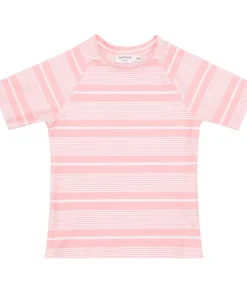 minnow Unisex Short Sleeve Rashguard Sorbet Pink Stripe Best